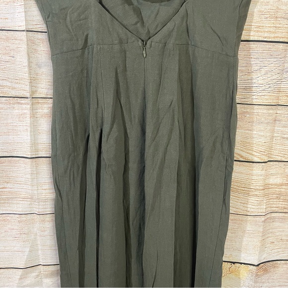 Who I Am cowl neck relaxed jumpsuit crisscross back olive green Size 10 - Picture 11 of 14